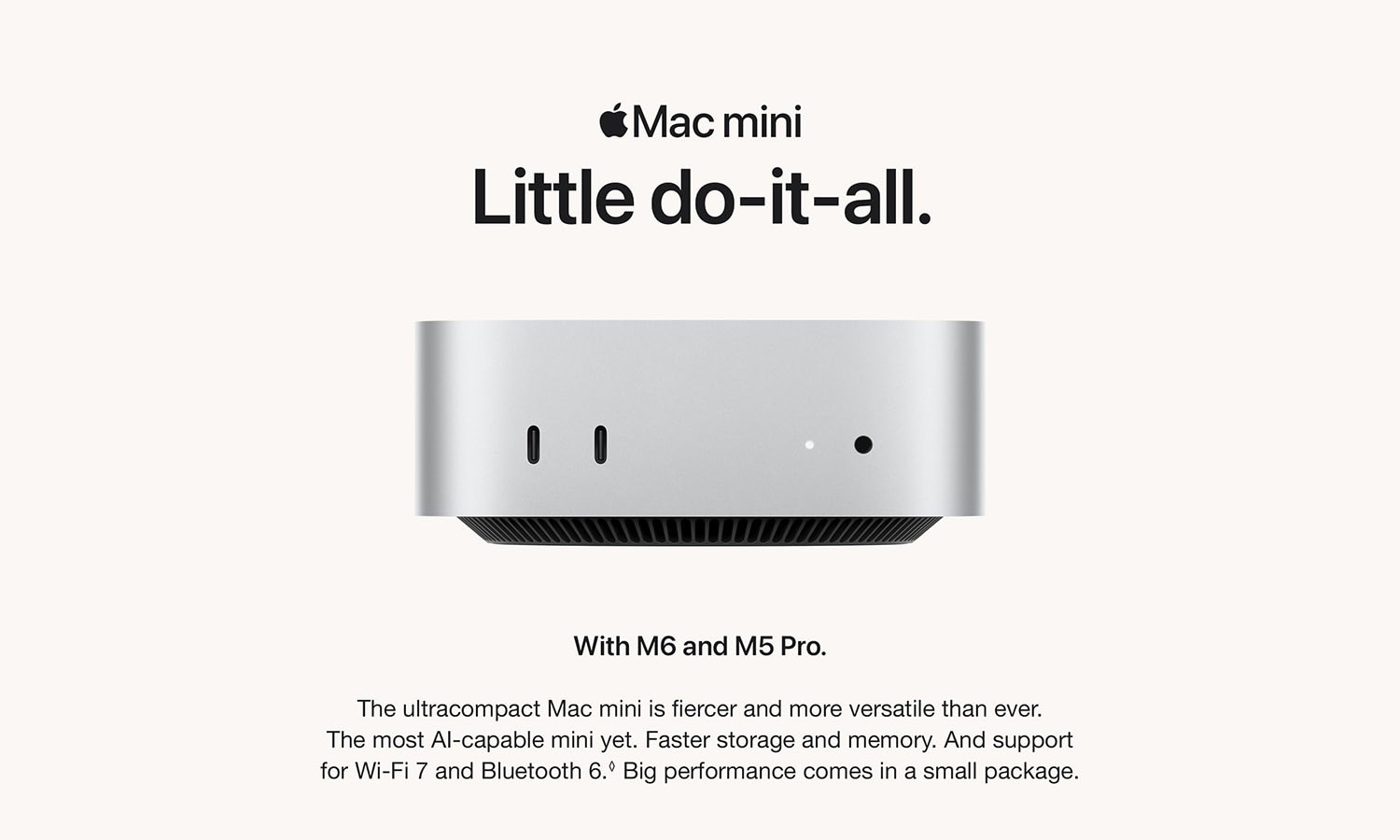 Apple 2026 Mac mini Desktop Computer with M6 chip